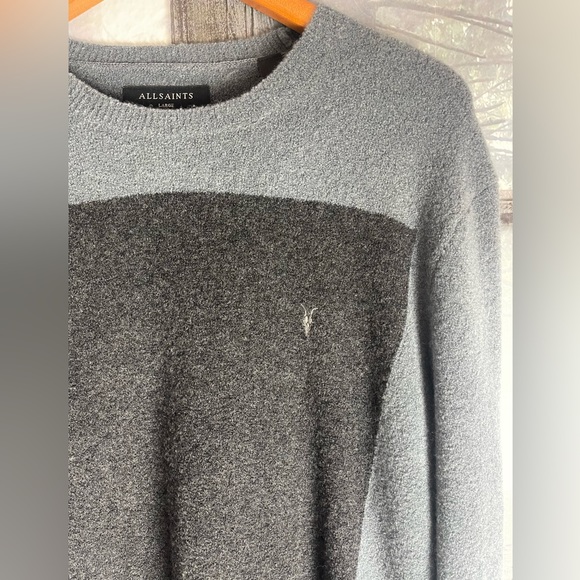 All Saints Lobke Gray and Black Men's Sweater - Picture 5 of 8